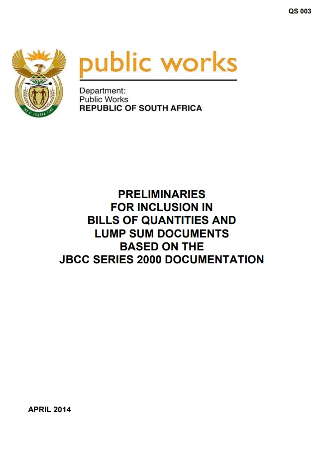 BILLS OF QUANTITIES AND LUMP SUM DOCUMENTS