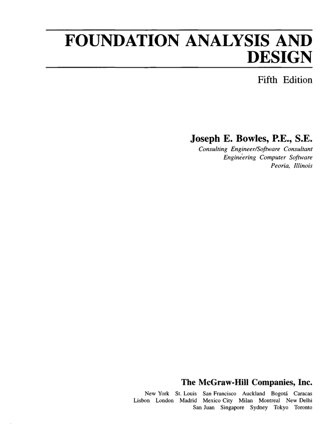 Bowles Foundation Analysis and Design
