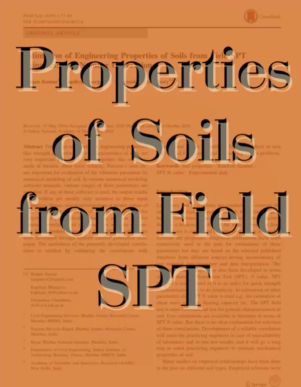 Estimation of Engineering Properties of Soils from Field SPT 03 ...