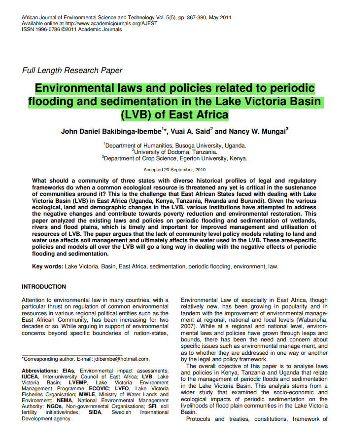 Environmental laws