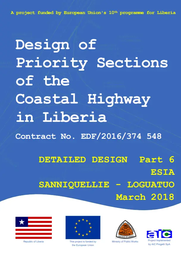 Design of priority sections of the Costal Highway In Liberia