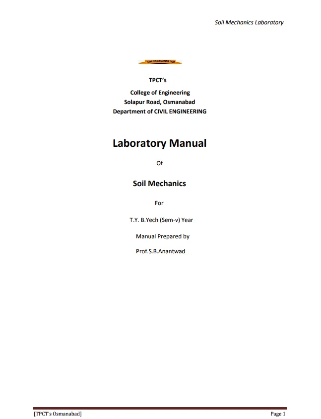 Laboarory for soil mechanics